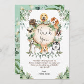 カワイトグリーヌリーワンピードッグ誕生日サンキュー サンキューカード (正面/裏面)