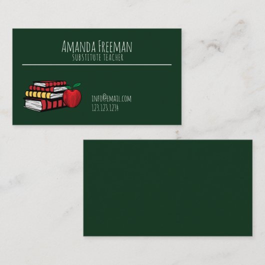 カワイトグリーンチャルクボード&ブックス代用先生 名刺 (正面/裏面)