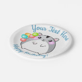 カワイトグレーかわいいハムスター ペーパープレート (アングル)