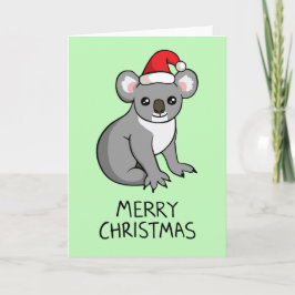 カワイトコアラサンタハットスケッチメリークリスマスカード シーズンカード
