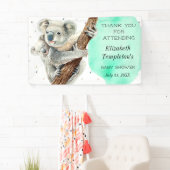 カワイトコアラベアイツアボーイティール(緑がかった色)ブルーベイビーシャワー 横断幕 (インサイチュ)