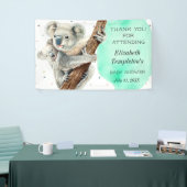 カワイトコアラベアイツアボーイティール(緑がかった色)ブルーベイビーシャワー 横断幕 (トレードショー)