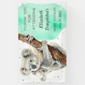 カワイトコアラベアイツアボーイティール(緑がかった色)ブルーベイビーシャワー 横断幕 (縦)