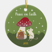 カワイトコッタコアマウスレッドキノコトドスツールホーム セラミックオーナメント (正面)