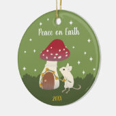 カワイトコッタコアマウスレッドキノコトドスツールホーム セラミックオーナメント (左)