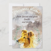 カワイトコリーオンスノーウィークリスマス水彩カスタム 招待状 (正面)