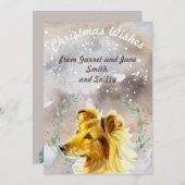 カワイトコリーオンスノーウィークリスマス水彩カスタム 招待状 (正面/裏面)