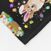 カワイトコルギエッグイースターデイドッグパパドッグママガールズ フリースブランケット (角)