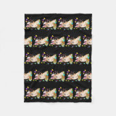 カワイトコルギエッグイースターデイドッグパパドッグママガールズ フリースブランケット (正面)