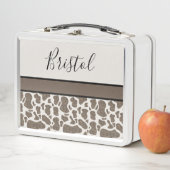 カワイトコースポットアニマルプリントユアネーム メタルランチボックス (インサイチュ)