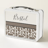 カワイトコースポットアニマルプリントユアネーム メタルランチボックス (裏面)