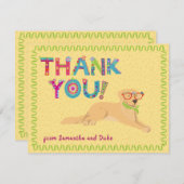 カワイトゴールデンリトリーバーおもしろいフローラレター サンキューカード (正面/裏面)