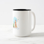 カワイトゴールデンリトリーバークリスマスドッグライトツリー ツートーンマグカップ (正面右)