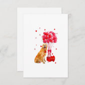 カワイトゴールデンリトリーバーバレンタインハートドッグラブ 出欠カード (正面/裏面)