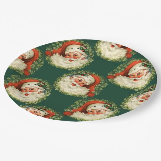 カワイトサンタクロースハッピー顔クリスマス    ペーパープレート (アングル)