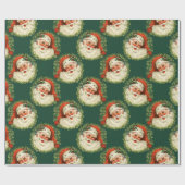 カワイトサンタクロースハッピー顔クリスマス ラッピングペーパー (フラット)