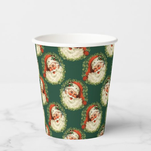 カワイトサンタクロースハッピー顔クリスマス 紙コップ (正面)