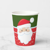 カワイトサンタクロース顔オンレッドグリーンクリスマス 紙コップ (裏面)