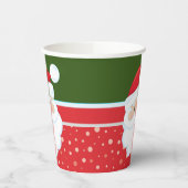カワイトサンタクロース顔オンレッドグリーンクリスマス 紙コップ (左)