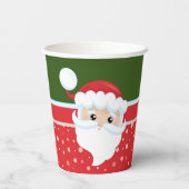 カワイトサンタクロース顔伝統的オンクリスマス 紙コップ (裏面)