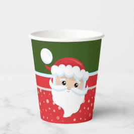 カワイトサンタクロース顔伝統的オンクリスマス 紙コップ
