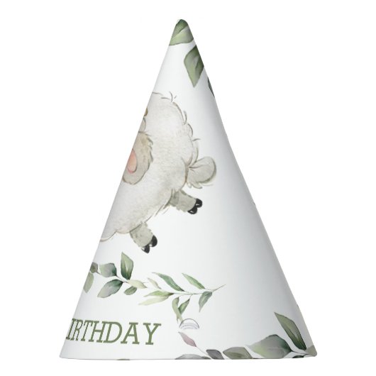 カワイトシープファームグリーンリー第1歳の少年 パーティーハット (右)