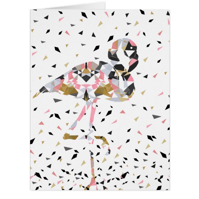 カワイトジオメトリックフラミンゴ抽象デザイン (正面)