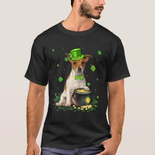 カワイトジャック・ラッセル・テリア・ドッグ・ラバー・St patricks・ダ Tシャツ