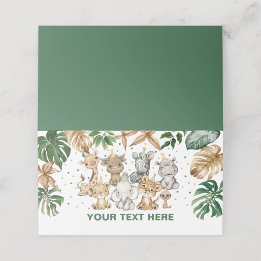 カワイトジャングルサファリパーティーアニマルワイルドワン誕生日 プレイスカード (外部開封)