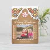 カワイトジンガーブレッドハウスクリスマスフォトカード シーズンカード (スタンド正面)