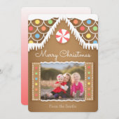 カワイトジンガーブレッドハウスクリスマスフォトカード シーズンカード (正面/裏面)