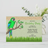 カワイトスイートグリーンバードジャングル誕生日 招待状 (スタンド正面)