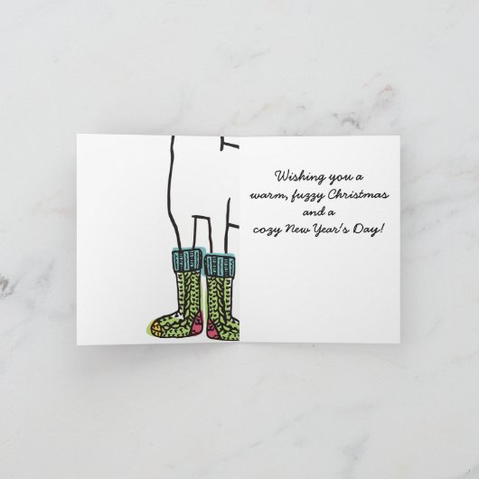 カワイトスクエラマクリスマス編み物クロチェットソックス シーズンカード (内部)