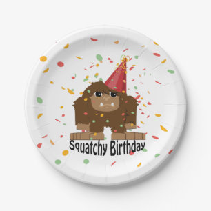カワイトスクーチー誕生日ビッグフット ペーパープレート