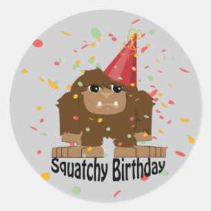 カワイトスクーチー誕生日ビッグフット ラウンドシール