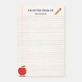 カワイトスクール先生ネームアップル鉛筆裏地 ポストイット