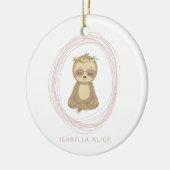 カワイトスロスピンク禅ヨガロータスアートパーソナライズされた セラミックオーナメント (左)