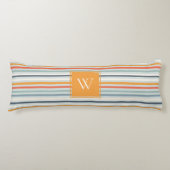 カワイトダスキーオレンジブルーオチストライプのレ模様 ボディピロー (正面)