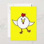 カワイトチキンダンス – 白と黄 ポストカード (正面/裏面)