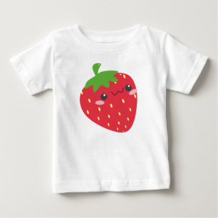 カワイトチビ(小さくかわいく書いた感じ)イチゴ ベビーTシャツ