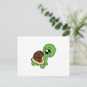 カワイトチビ(小さくかわいく書いた感じ)メイクアップタートルガールかわいい ポストカード (スタンド正面)