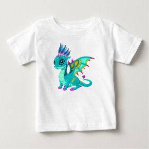 カワイトティール(緑がかった色)ドラゴン ベビーTシャツ