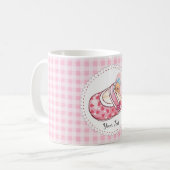 カワイトテディベアモノグラムネームパターン コーヒーマグカップ (正面左)