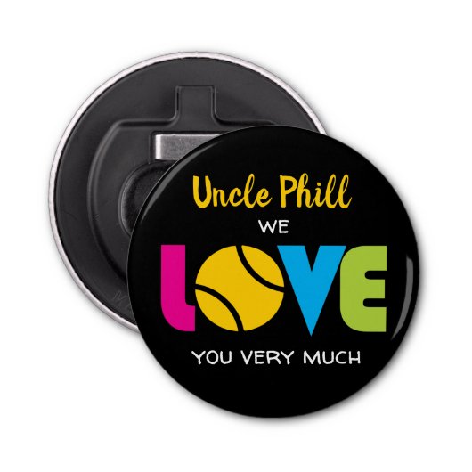 カワイトテニスラブ – カスタム文字ラウンド   栓抜き (正面)