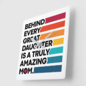 カワイトデザイン表現文字 – 母の日 スクエア壁時計 (傾斜)