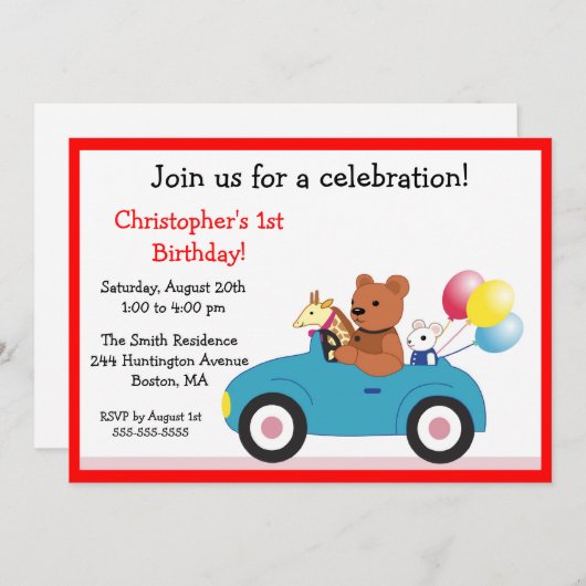 カワイトトイズキッズ誕生日招待状 招待状 (正面/裏面)