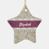 カワイトトレンディーガーリーヴィンテージモノグラムホワイトレース セラミックオーナメント (右)