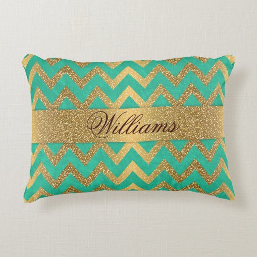 カワイトトレンディーシフェイクグザグ金ゴールドグリッター アクセントクッション (正面)