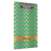 カワイトトレンディーシフェイクグザグ金ゴールドグリッター クリップボード (右)