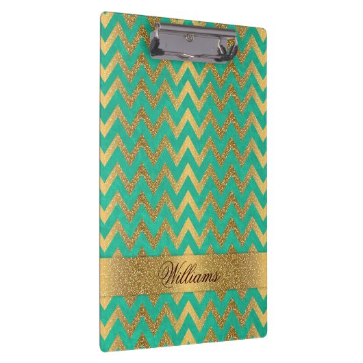 カワイトトレンディーシフェイクグザグ金ゴールドグリッター クリップボード (右)